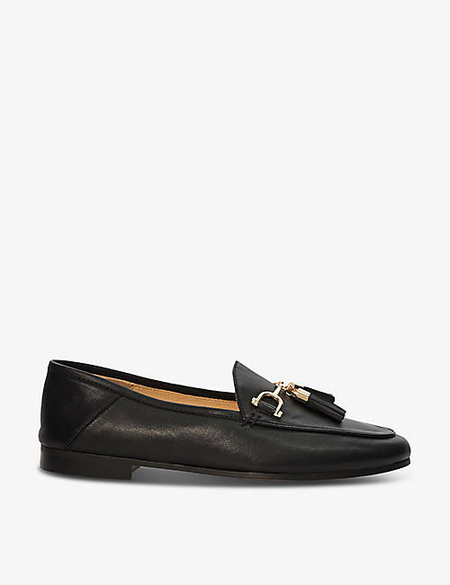 DUNE: Graysons tassel-charm leather loafers