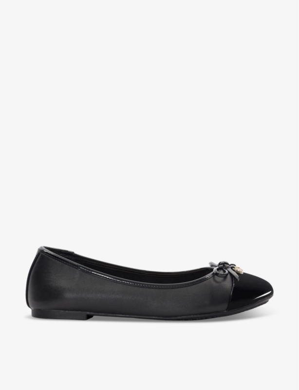 Hallo logo-charm flat faux-leather ballet pumps