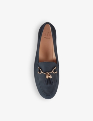 Shop Dune Women's Navy-leather Mix Graysons Tassel Leather Loafers