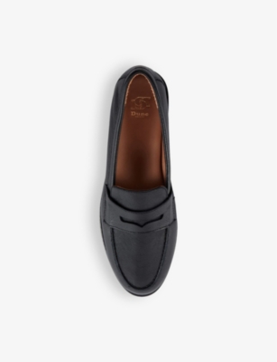 Dune Womens Black-leather Ginelli Leather Penny Loafer In Black-leather