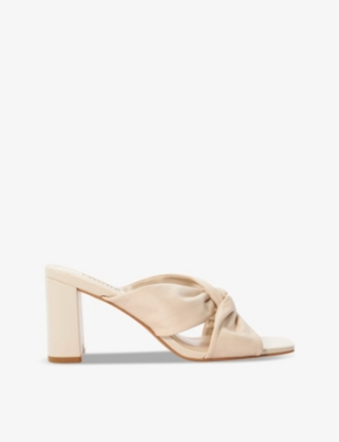 DUNE: Maizing twist-knot leather heeled mules