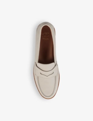 Shop Dune Women's Ecru-leather Ginelli Penny Leather Loafers