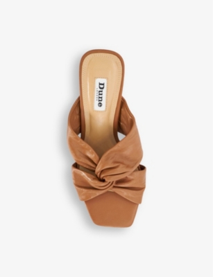 Shop Dune Maizing Knot-detail Leather Mules In Tan-leather