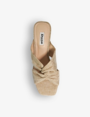 Shop Dune Women's Tural-canvas Maizing Twist-knot Woven Heeled Mules In Natural-canvas