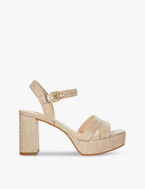 DUNE: Molten platform-sole heeled woven sandals