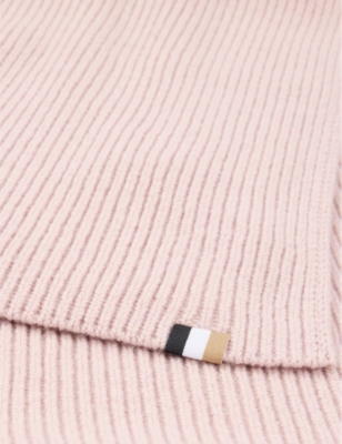 Hugo Boss Womens Ribbed Knitted Scarf Bright Pink In Bright Pink