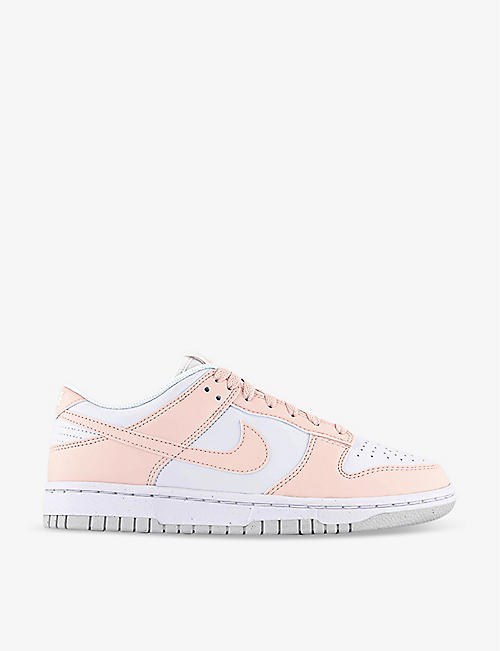 NIKE: Dunk Low panelled leather and woven low-top trainers