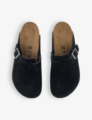 Birkenstock Boston Bs Mens Nubuck Slip On Clogs In Black