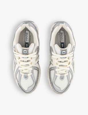 NEW BALANCE: 1906 brand-patch leather and mesh low-top trainers