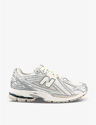 NEW BALANCE: 1906 brand-patch leather and mesh low-top trainers