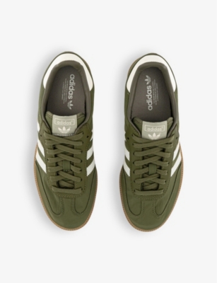 Adidas Originals Adidas Womens Focus Olive Wonder White Samba Og Logo-print Woven Low-top Trainers In Focus Olive Wonder White