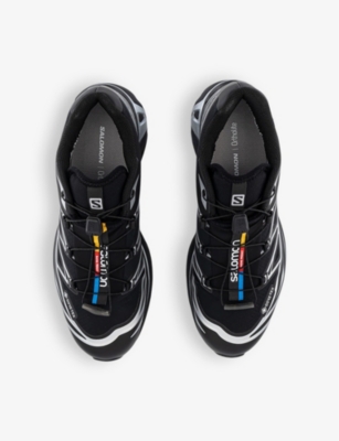 Salomon Mens Black Black Silver Xt-6 Gtx Quick-lace Mesh Low-top Trainers In Black Black Silver