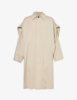 BOTTEGA VENETA: Spread-collar relaxed-fit cotton and silk-blend cape