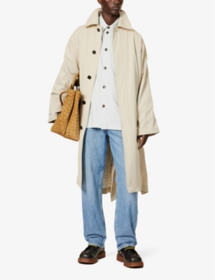Shop Bottega Veneta Dropped-shoulder Relaxed-fit Cotton And Silk-blend Overshirt In Cloud