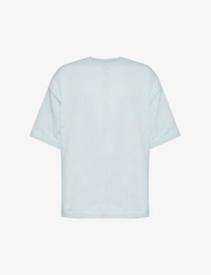 Bottega Veneta Mens River Crewneck Boxy-fit Cotton-jersey T-shirt In River