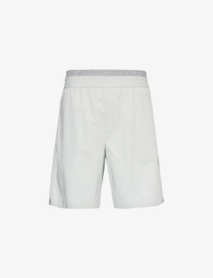 Shop Bottega Veneta Men's Cloud Double-waistband Relaxed-fit Cotton-twill Shorts