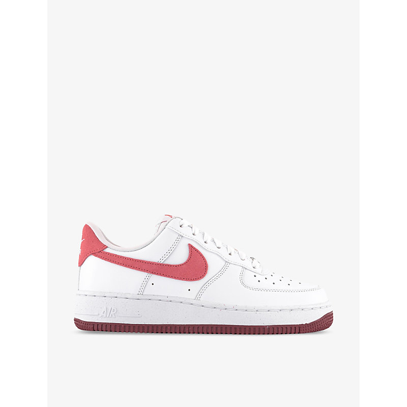 Nike White Air Force 1 '07 Sneakers In White Adobe Team Red Dra