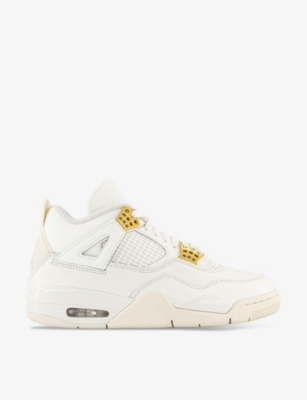Air Jordan 4 branded leather high top trainers