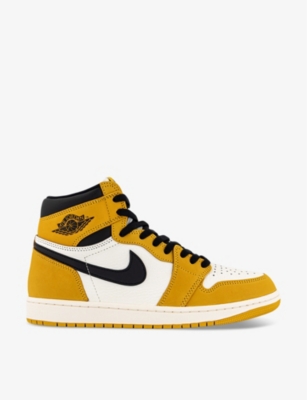 JORDAN: Air Jordan 1 High brand-embroidered leather high-top trainers