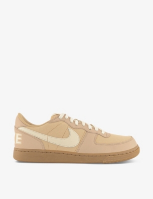 Nike Mens Sesame Coconut Milk Sesa Terminator Low Leather And Woven Low-top Trainers