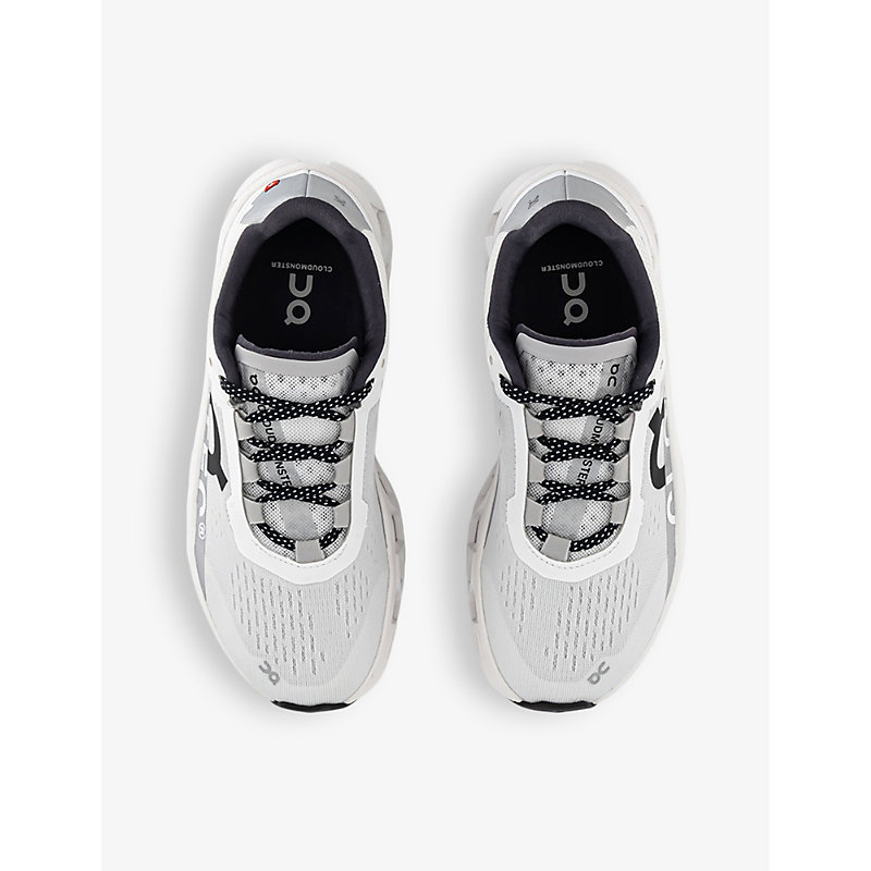 Shop On-running Men's All White Cloudmonster Chunky-sole Mesh Low-top Trainers