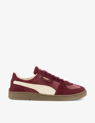 PUMA: Super Team brand-tab low-top suede trainers