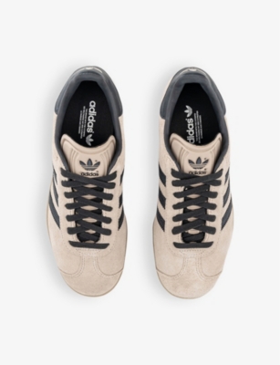 Gazelle brand-stripe suede low-top trainers