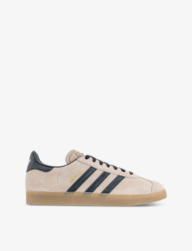Gazelle brand-stripe suede low-top trainers