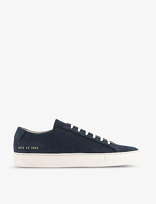 COMMON PROJECTS: Achilles Low number-print suede low-top trainers