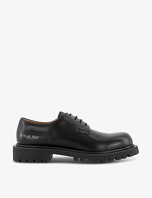 COMMON PROJECTS: Chunky number-print leather Derby shoes