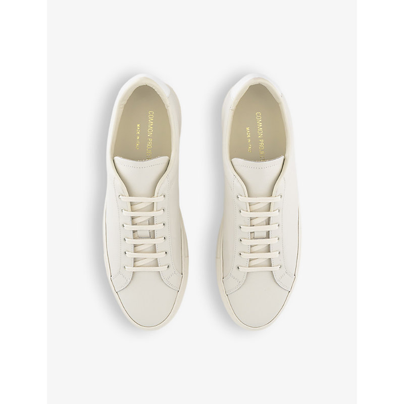 Shop Common Projects Retro Bumpy Number-print Leather Low-top Trainers In Vintage White
