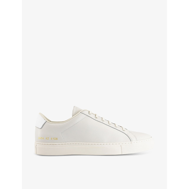 Shop Common Projects Retro Bumpy Number-print Leather Low-top Trainers In Vintage White