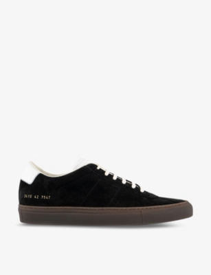 Shop Common Projects Men's Black Gum Tennis 70 Number-print Suede Low-top Trainers