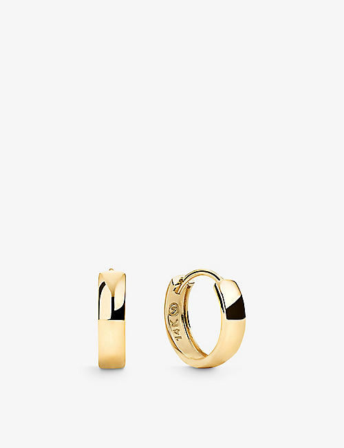 MEJURI: Bold Huggie Hoops 14ct yellow-gold earrings