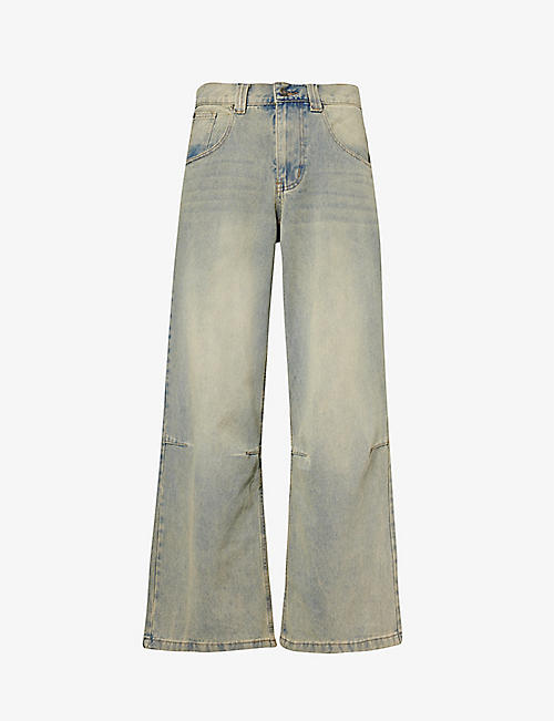 JADED LONDON: Colossus brand-appliquéd relaxed-fit jeans