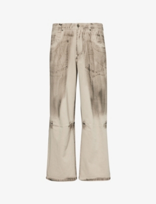 Jaded London Mens Scuff Colossus Faded-wash Low-rise Jeans | ModeSens