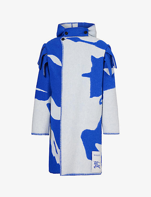 BURBERRY: Equestrian Knight graphic-print wool cape