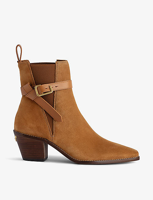 ZADIG&VOLTAIRE: Tyler Cecilia C-buckle suede heeled ankle boots