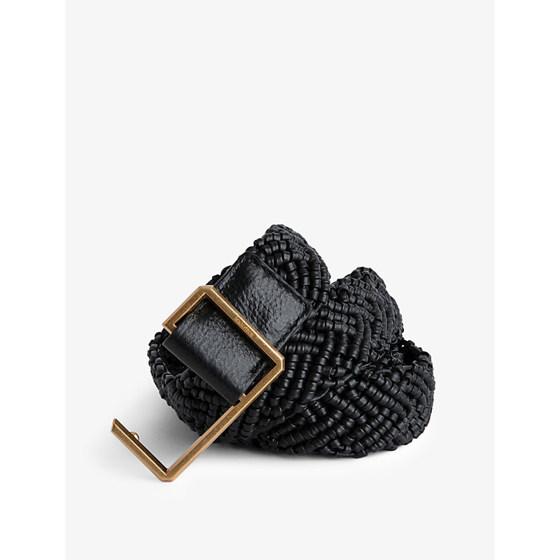 Zadig & Voltaire Zadig&voltaire Womens Noir La Cecilia Obsession C-buckle Braided Leather Belt