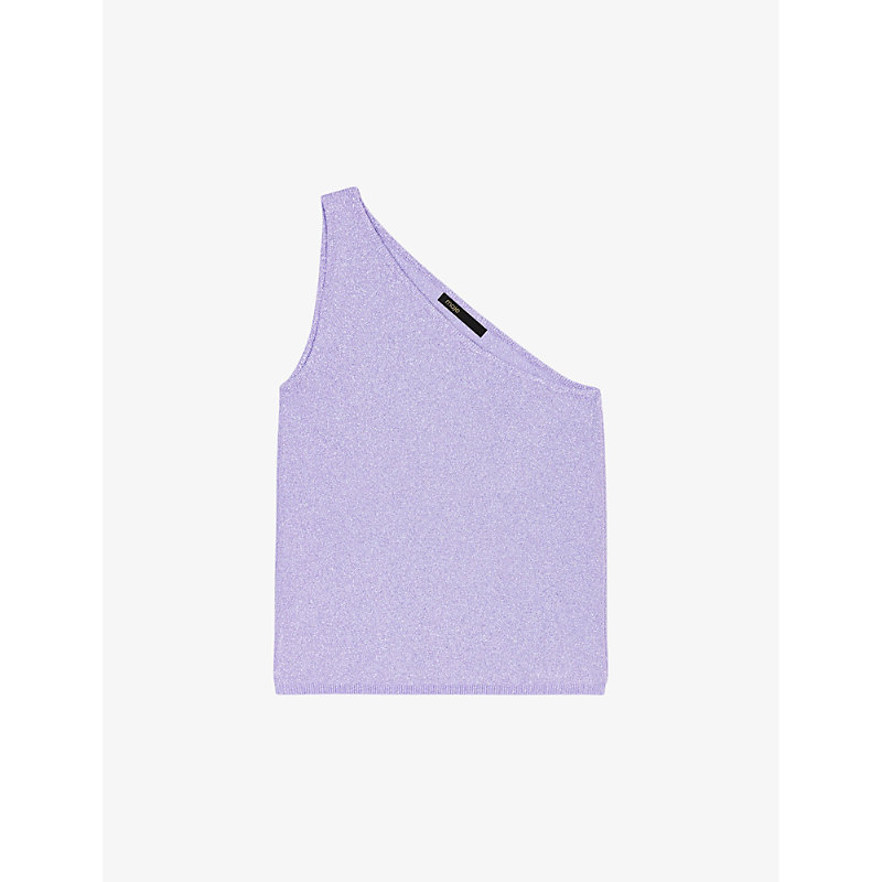 Maje Womens Violets One-shoulder Slim-fit Stretch-woven Top