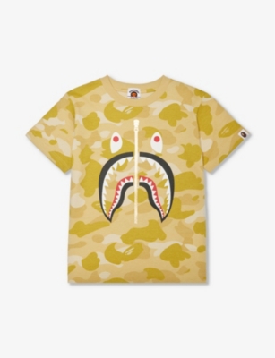 Shop A Bathing Ape Boys Yellow Kids Camouflage-print Cotton-jersey T-shirt 4-9 Years