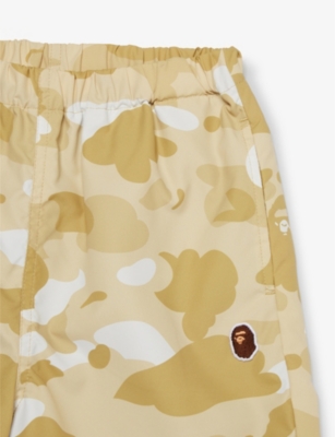 Shop A Bathing Ape Boys Yellow Kids Camouflage-print Elasticated-waist Shell Shorts 4-9 Years