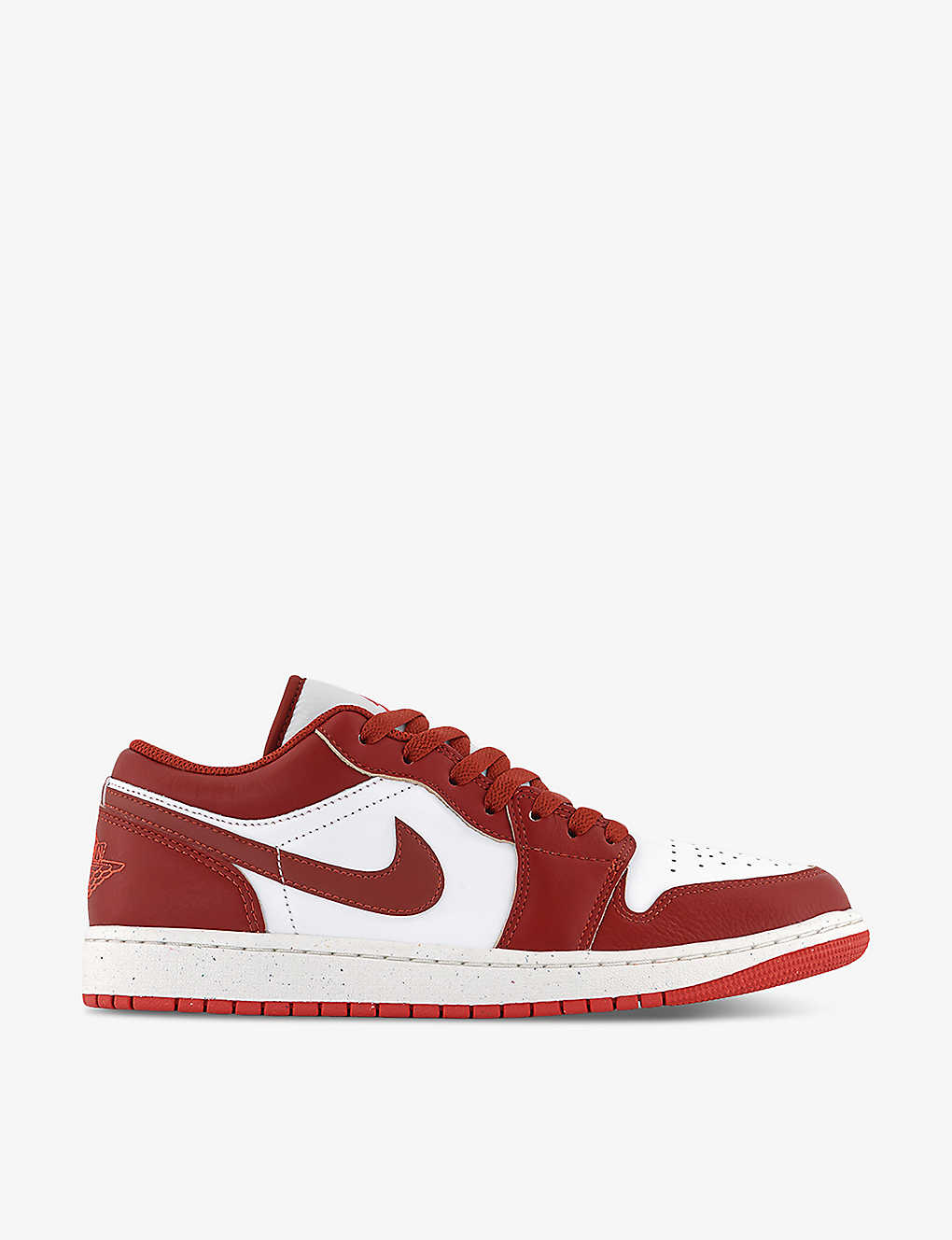 Shop Jordan Mens White Dune Red Lobster S Air 1 Low Panelled Leather Low-top Trainers