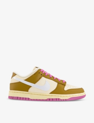 Nike Womens Bronzine Coconut Milk Pl Dunk Low Panelled Leather Low-top Trainers