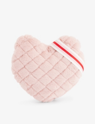 Meri Meri Girls Pink Kids Heart-shaped Quilted Faux-fur Shoulder Bag