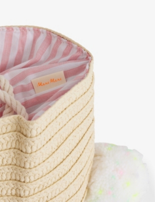 MERI MERI CREAM BUNNY-EARS RAFFIA BAG 