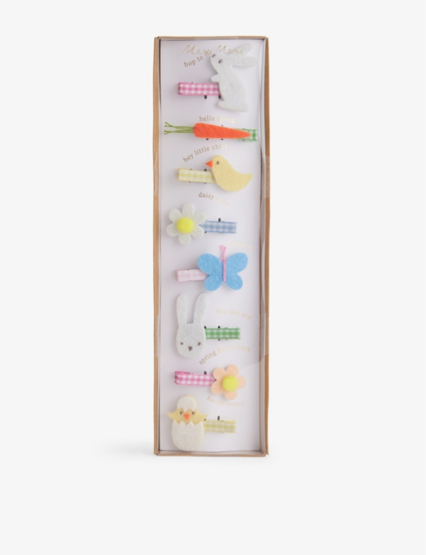 Easter pack of eight metal hairclips