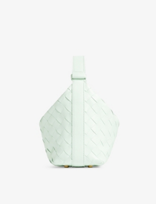 Bottega Veneta Womens Travertine-gold Wallace Intrecciato-weave Small Leather Hobo Bag In Travertine-gold