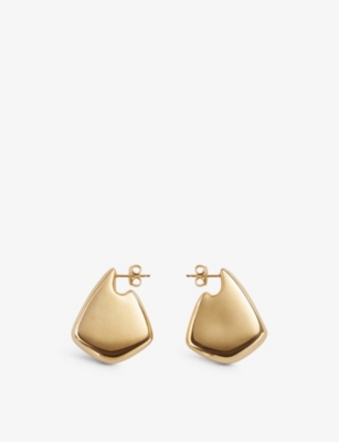 Shop Bottega Veneta Women's Yellow Gold Fin 18ct Yellow Gold-plated Sterling Silver Drop Earrings