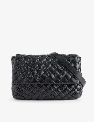 Bottega Veneta Black-silver Borsa Intrecciato Leather Cross-body Bag